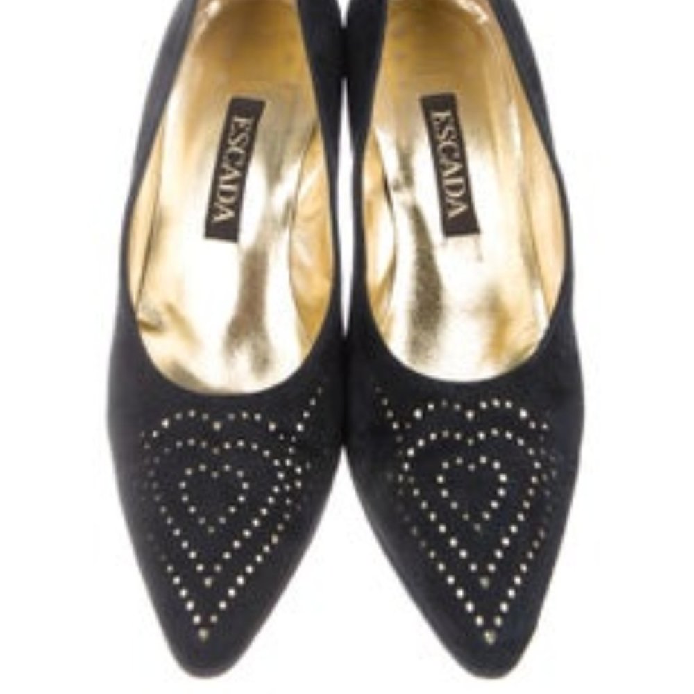 ESCADA Midnight Blue Perforated Heels 7M